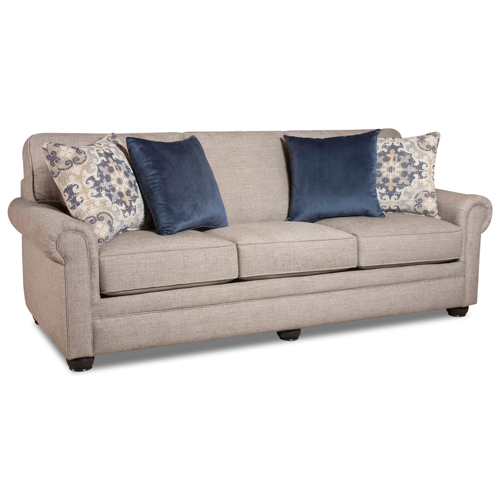 Corinthian 97C0 Sofa with Rolled Arms VanDrie Home Furnishings Sofas